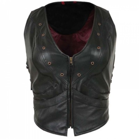 Women Leather Vest 