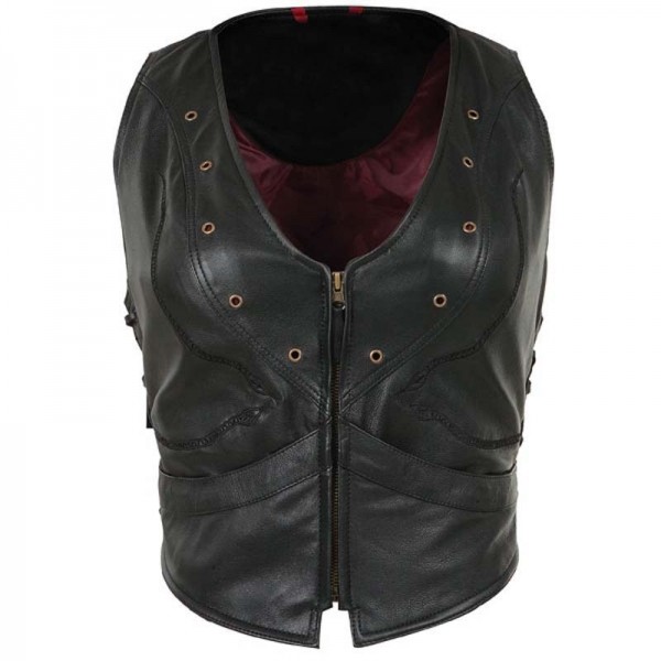Women Leather Vest 