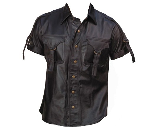 MEN LEATHER SHIRT