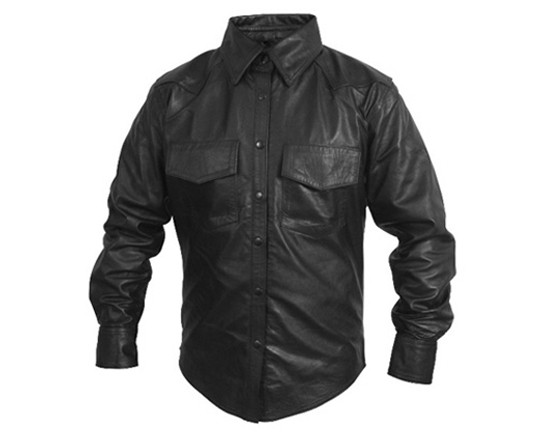 MEN LEATHER SHIRT