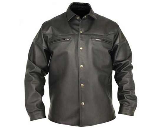 MEN LEATHER SHIRT