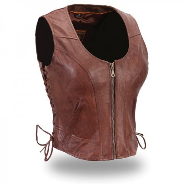 Women Leather Vest 